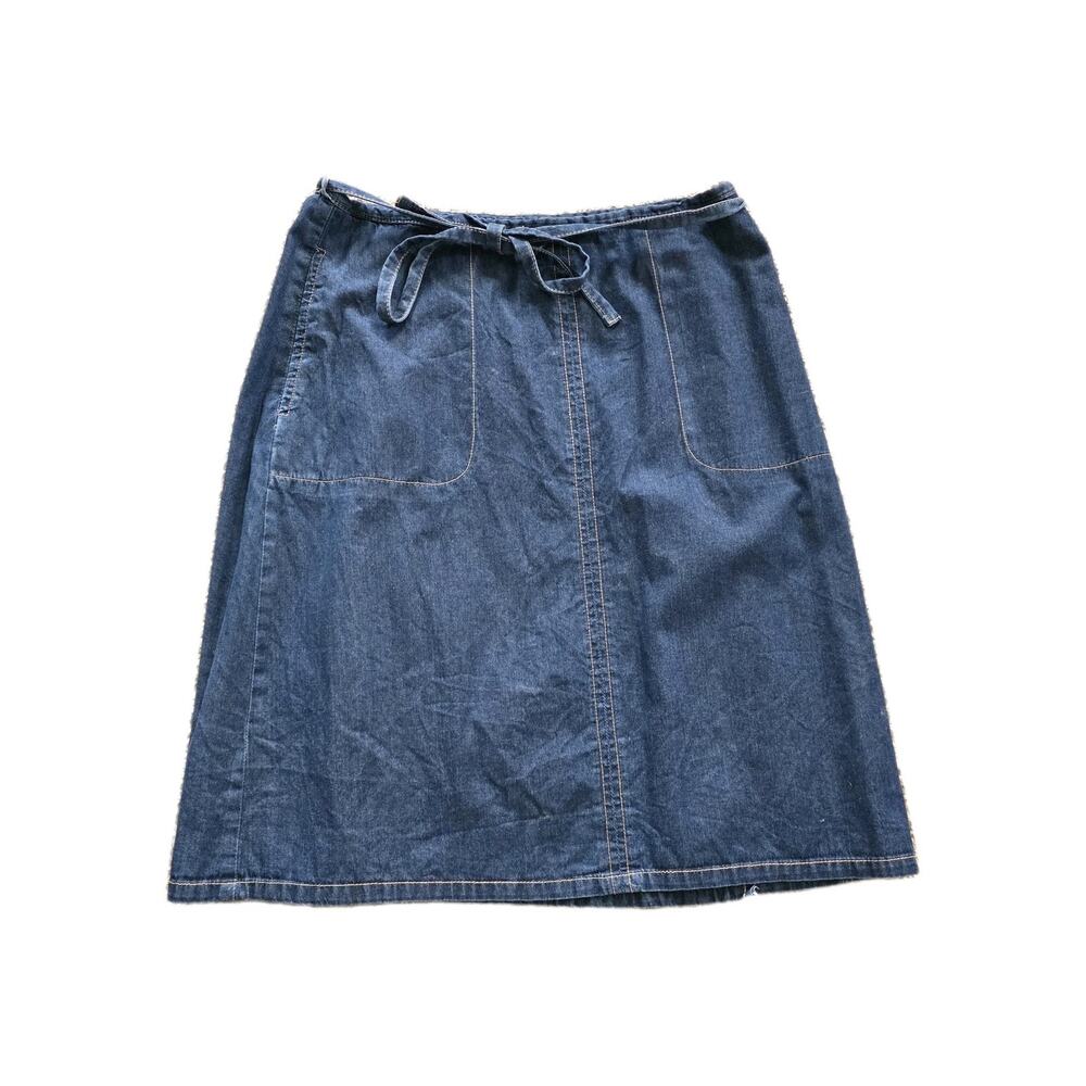 Vintage Old Navy Denim Wrap Skirt Womens 6 Y2K Minimalist Boho Beach